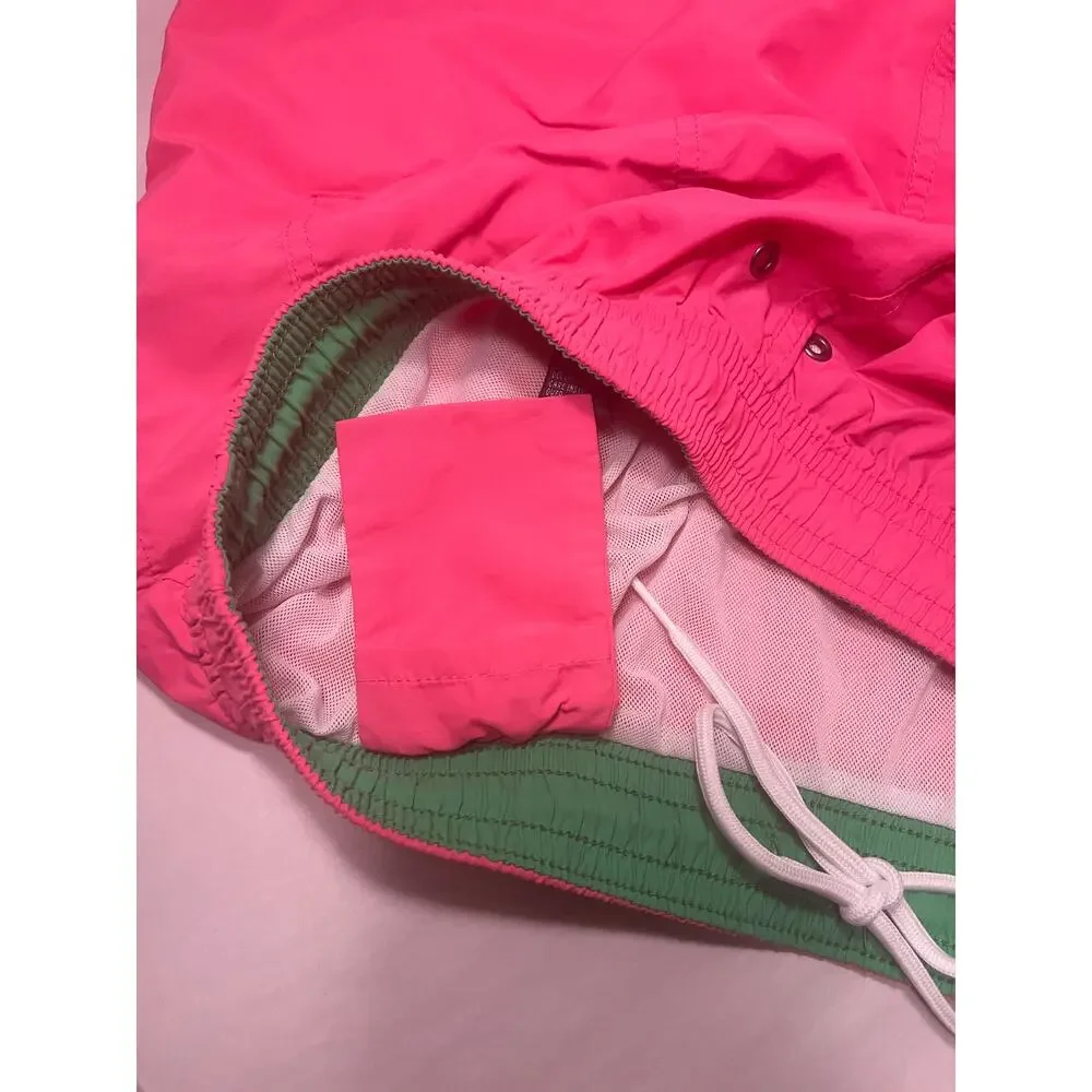 Polo by Ralph Lauren 90's Vintage Classic Nylon Relaxed Swim Trunks Hot Pink XL